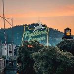 Portland Oregon White Stag Sign