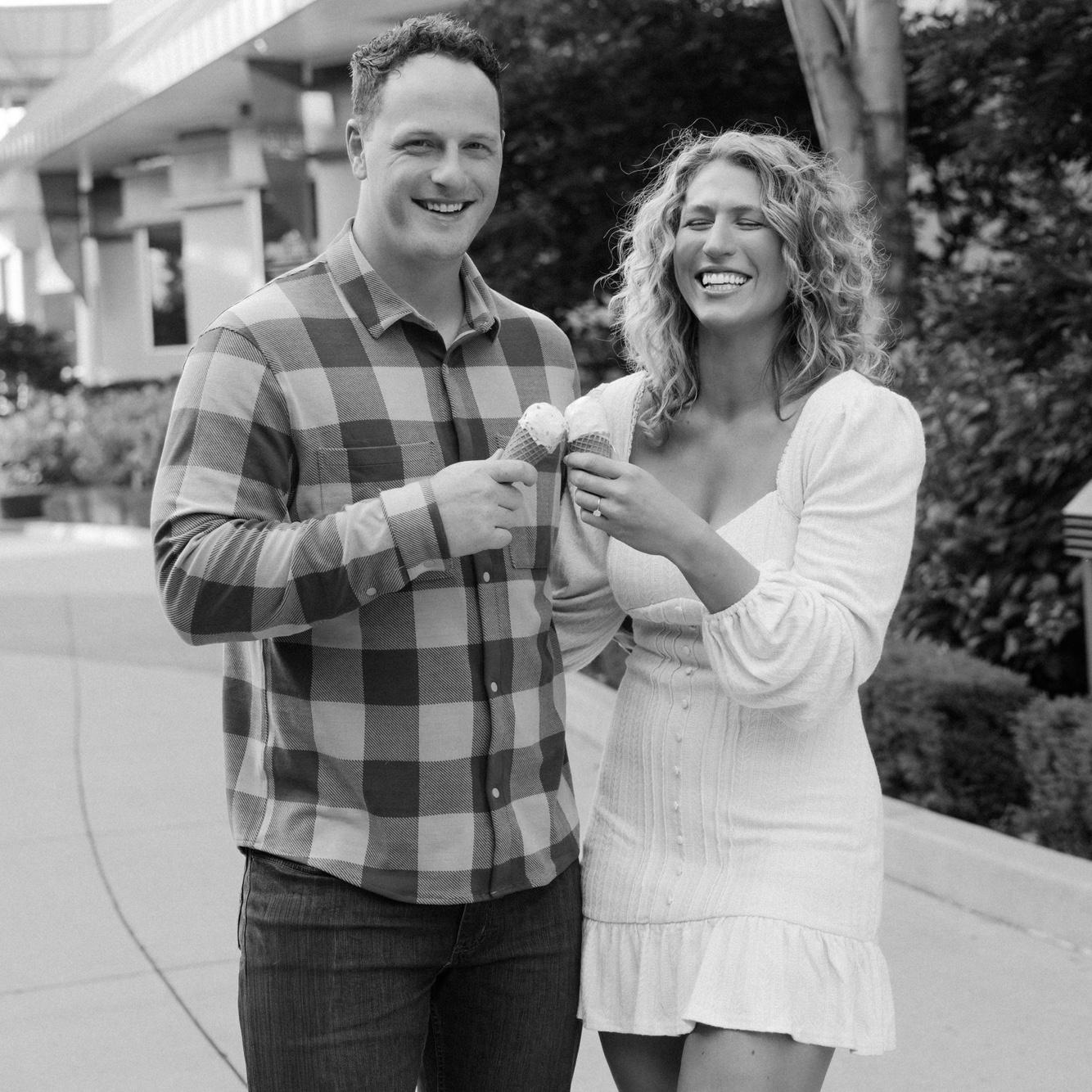 We also have had dozens of ice cream dates over the years, so ice cream was a part of our engagement shots!