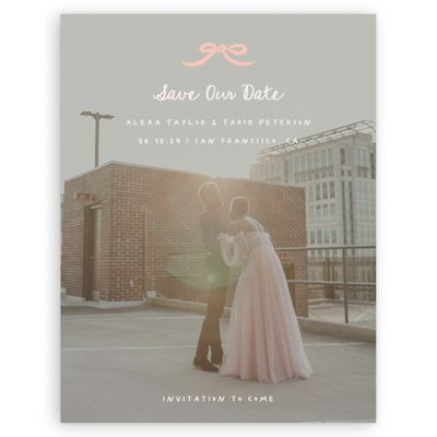 Beige Simple Wedding Digital Save the Date - Emelia Photo