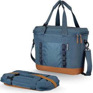 CleverMade Pacifica Collapsible Cooler Bag – Medium Portable Cooler Bag for Travel, Foldable Insulated Cooler for Beach, Picnic & Road Trips, Holds Up to 30 Cans, Leakproof Soft Carry Cooler - Ocean