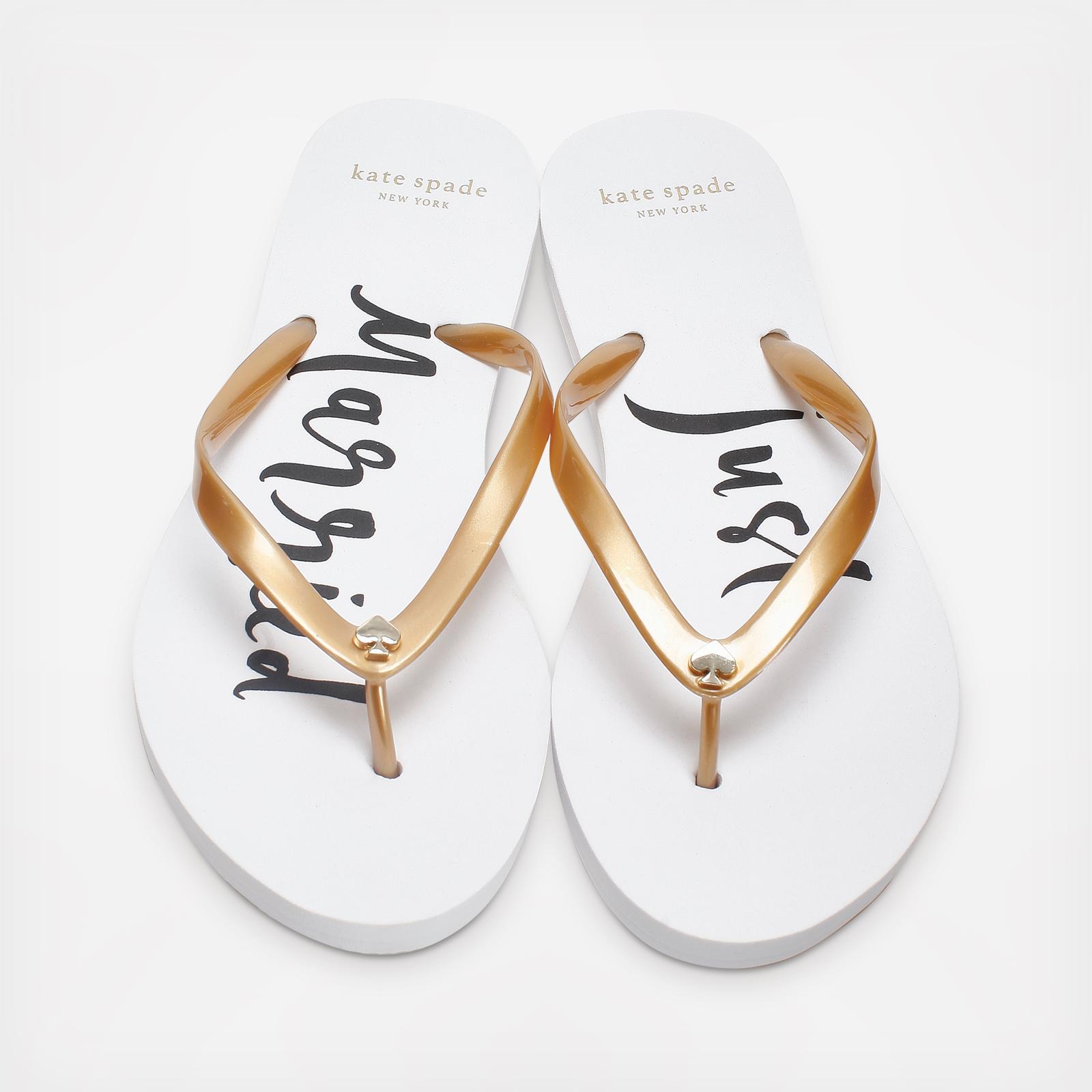 just married flip flops kate spade