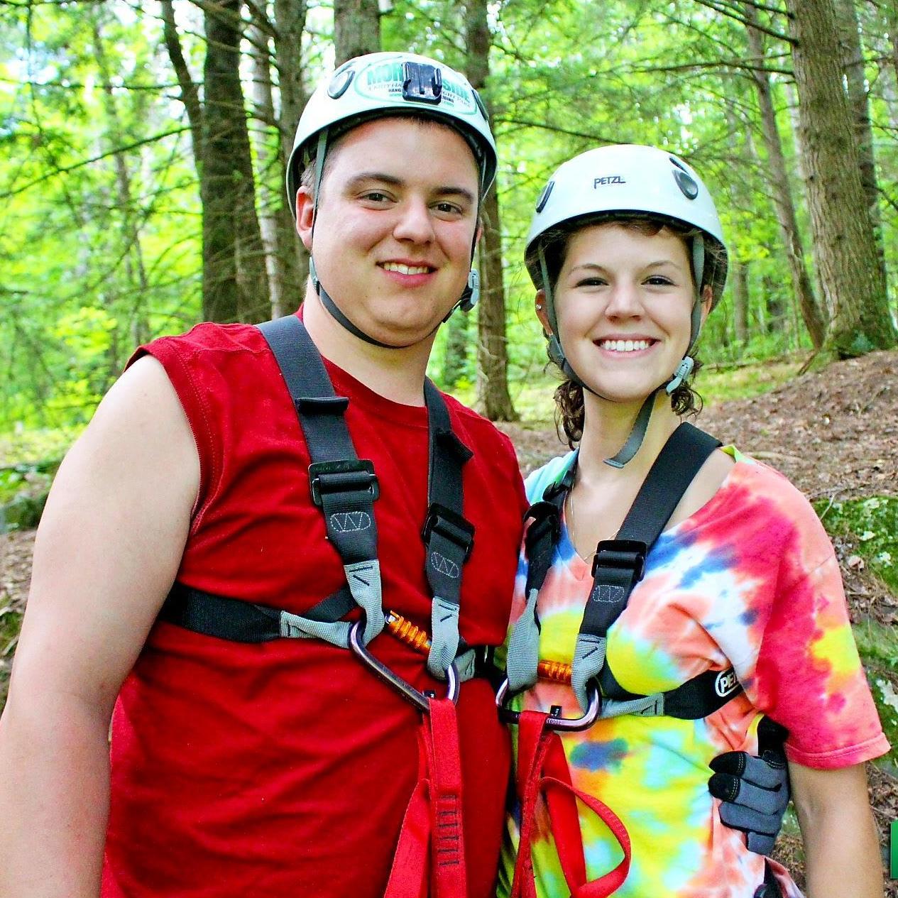 Zip-lining for our 3 year