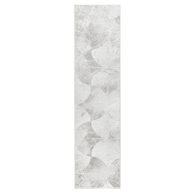 TOWN & COUNTRY LUXE Maya Soft Arches Neutral Indoor Runner Area Rug with High-Low Texture, Grey, 1'9"x7'2"