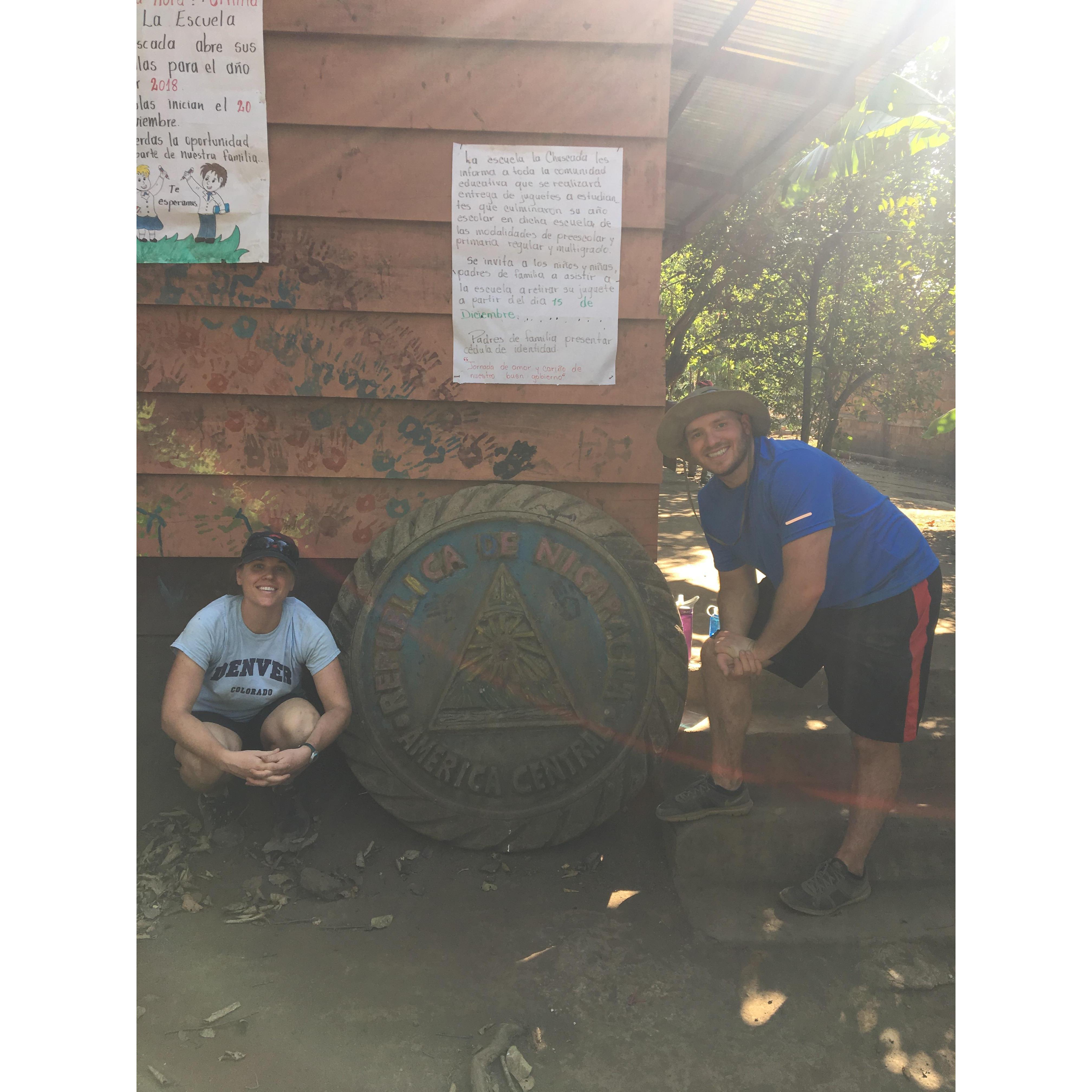 (January 2018) At the school in Nicaragua where Jake and Sarah volunteered