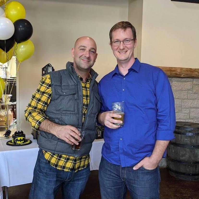 William with best friend/best man Anthony