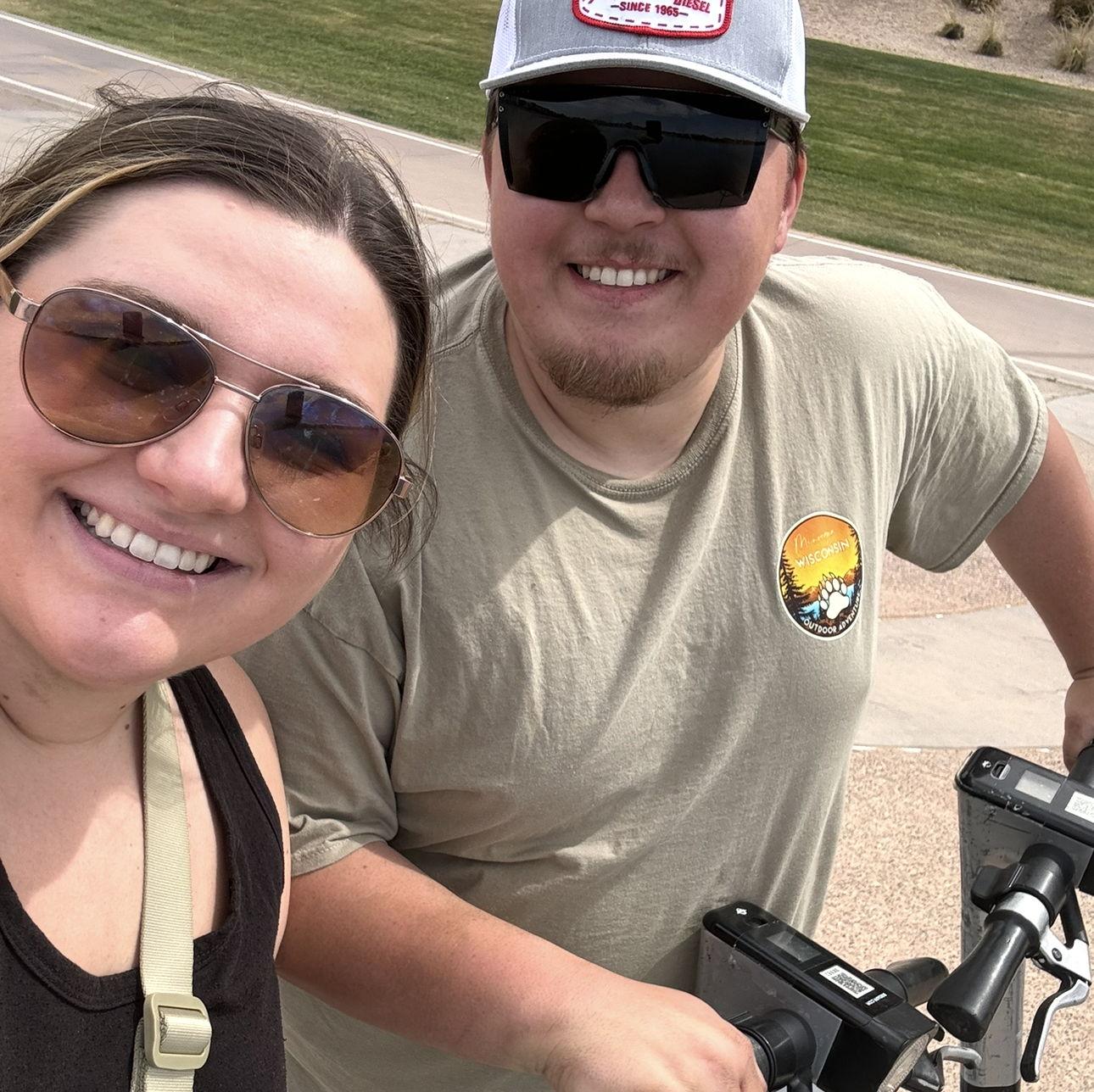riding around Tempe, AZ on electric scooters