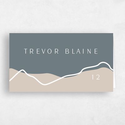 Steel Gray, Grey Wedding Place Card - Cedarcrest