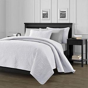 Chezmoi Collection Austin 3-piece Oversized Bedspread Coverlet Set (Queen, White)