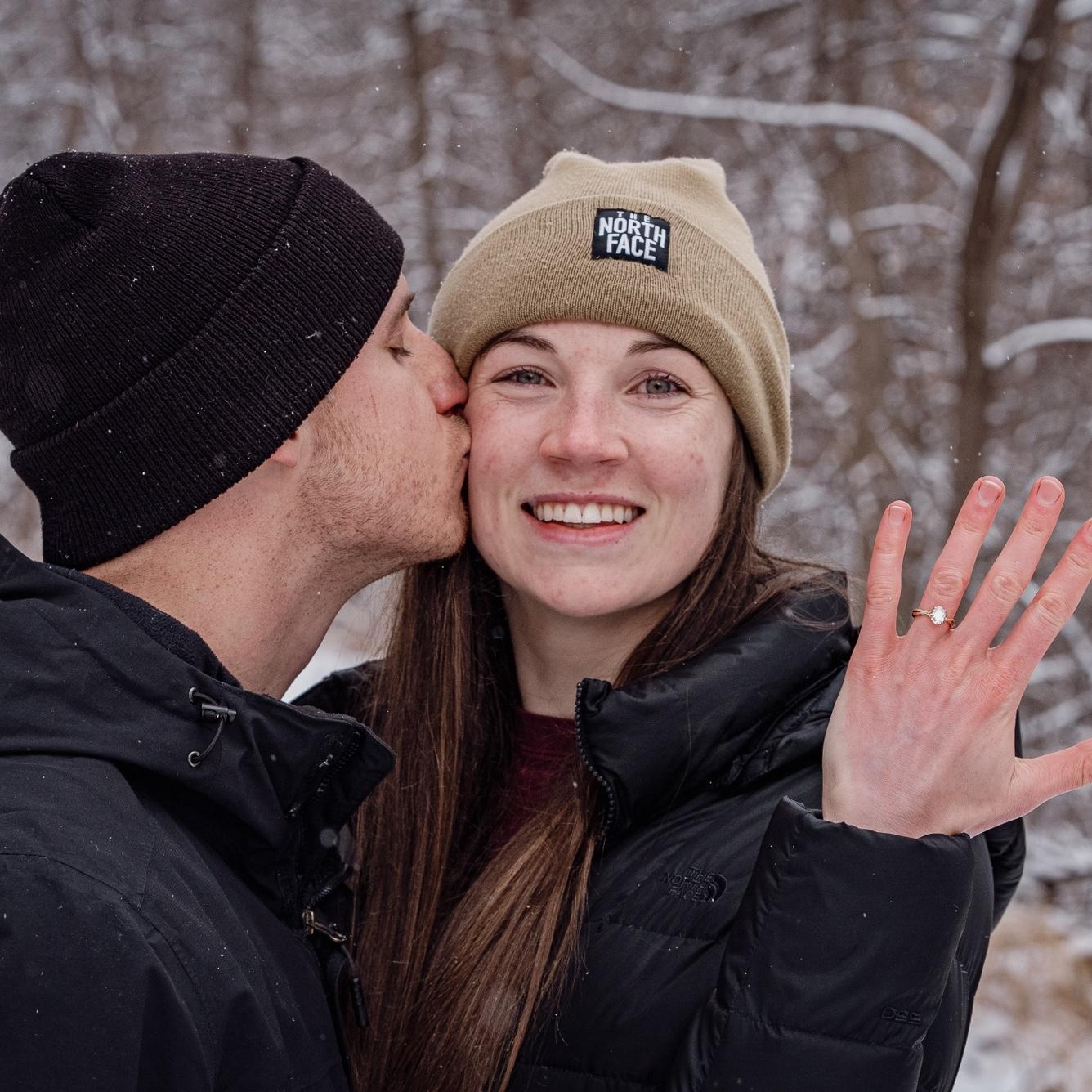 Carson proposed to Megan on a hike near Rochester on February 8th, 2025