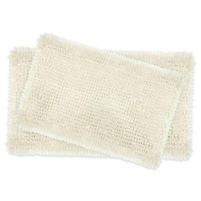 Laura Ashley® Butter Chenille Bath Rugs in Ivory (Set of 2)