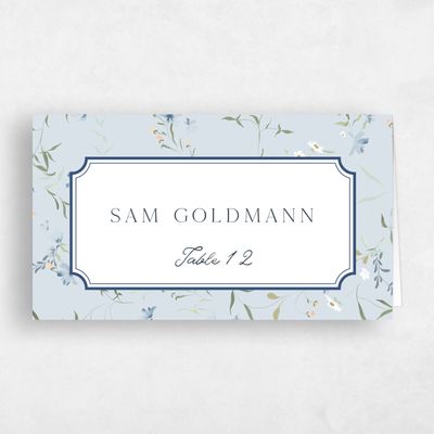 Blue Whisper Wedding Place Card - Vasara