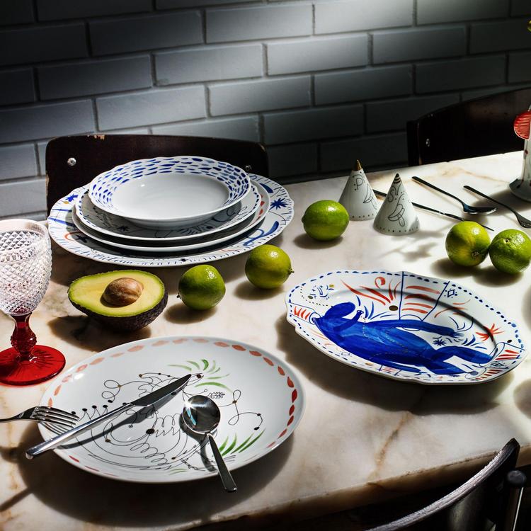 Vista Alegre, Folkifunki Soup Plate Blue | Zola