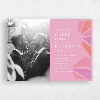 Flamingo, Pink Wedding Invitation - Barcelona Photo