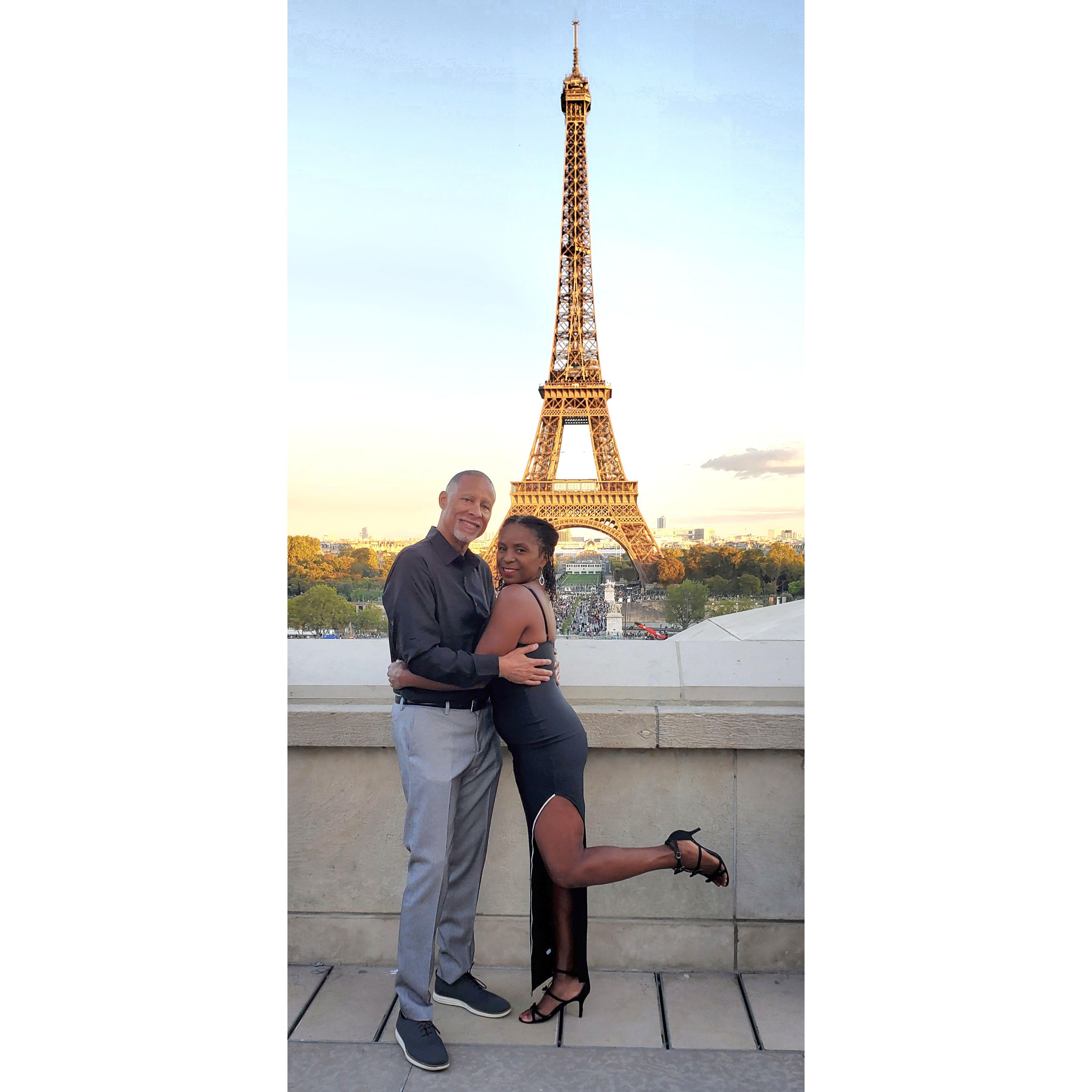 Overlooking the Eifel Tower in Paris, France