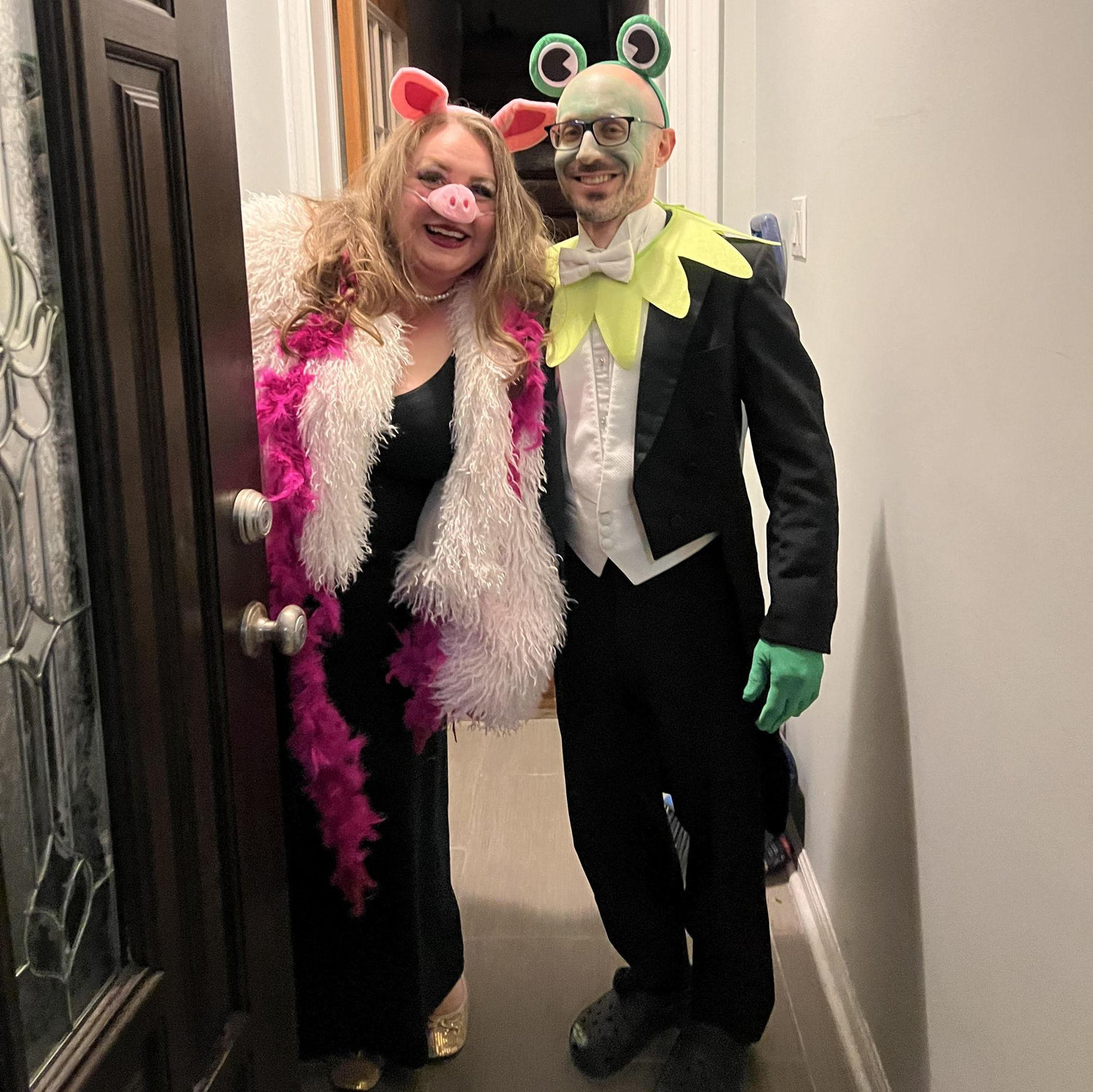 Halloween as Kermit and Miss Piggy (Frog and Pig)