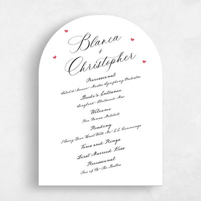 White Arch Wedding Program - Estate