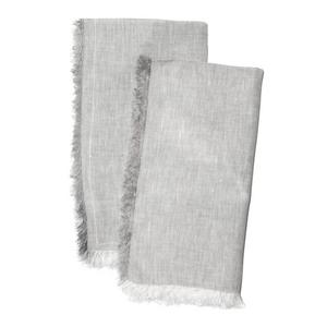 Color: Grey Chambray Fringe Napkins New set of 2