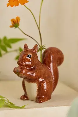 Quail Ceramics Squirrel Bud Vase