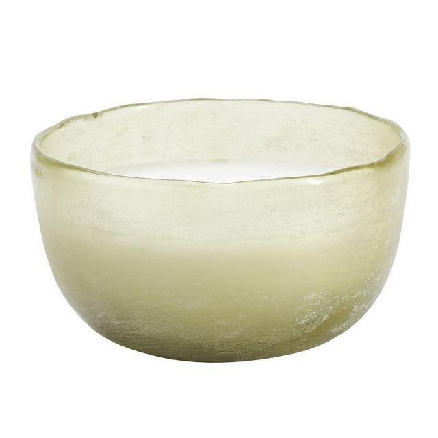 Frosted Glass Scented Candle, Amalfi Jasmine, Sea Glass, Medium