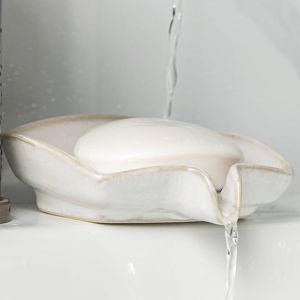 Ceramic Soap Dish with Waterfall Design
