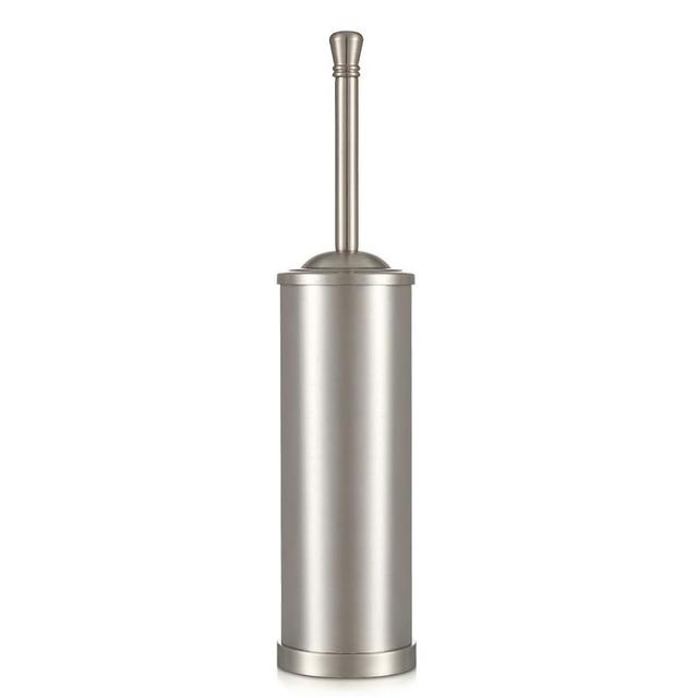 Toilet Brush and Holder,Toilet Bowl Brush with Long Handle for Bathroom,Toilet Cleaner Brush-Space,Saving,Covered Brush,Durable, Deep,Cleaning,Splash Resistant (Stain Nickel)