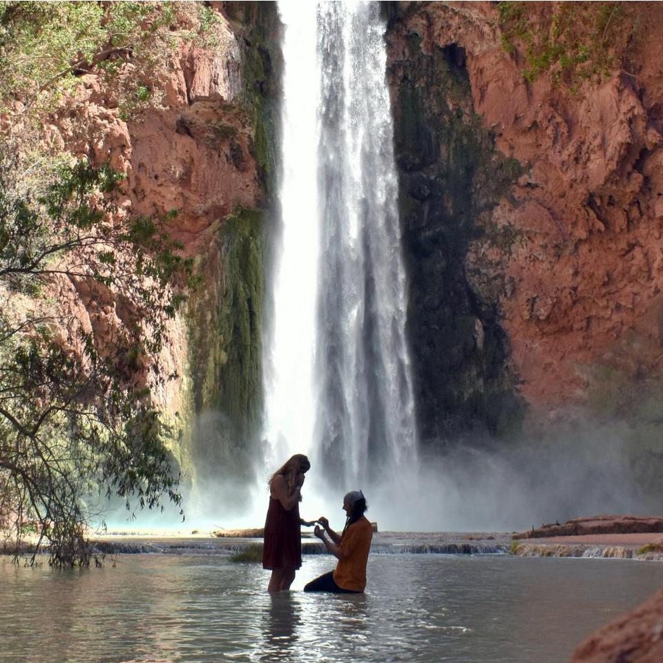 The moment he finally proposed! I cannot believe he kept this a secret during the entire 12 mile hike.