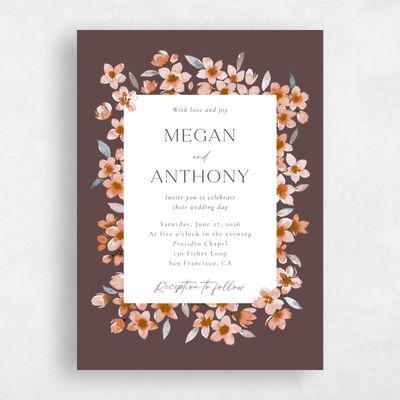 Chocolate, Brown Wedding Invitation - Shinya Classic