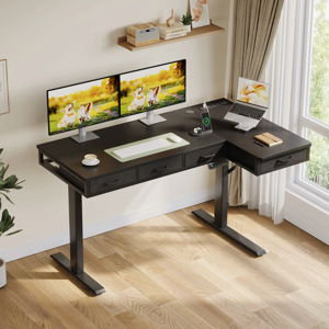 Electric Standing Desk - Black, 30" H x 55" W x 31" D