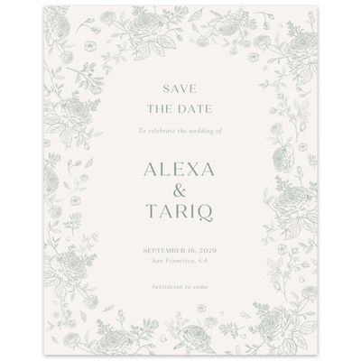 Rich Sage, Green Wedding Digital Save the Date - Kerenza Portrait
