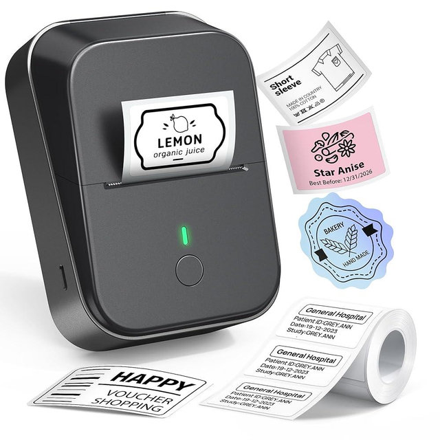 ETIKEZ PM260 Label Maker Machine with Tape, 2 Inch Label Tape Maker Bluetooth Label Printer, Inkless Portable Label Maker for Home, Kitchen, School, Office Organization, Black