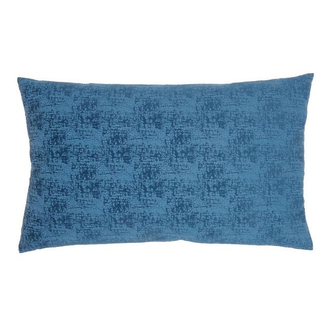 14"x24" Oversized Life Styles Erased Velvet Lumbar Throw Pillow Navy - Mina Victory