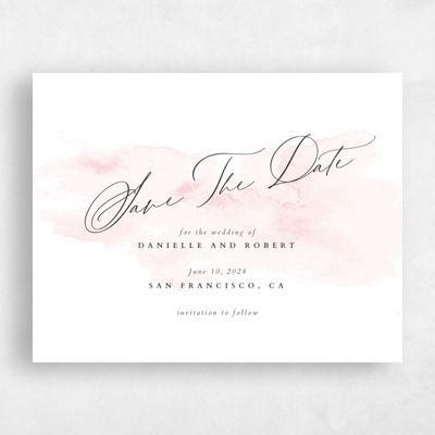 Blush, Pink Wedding Save the Date - Lombok Landscape