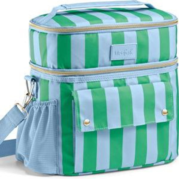 Fit & Fresh Sidekick Insulated Cooler Bag - Coastal Cabana Stripe