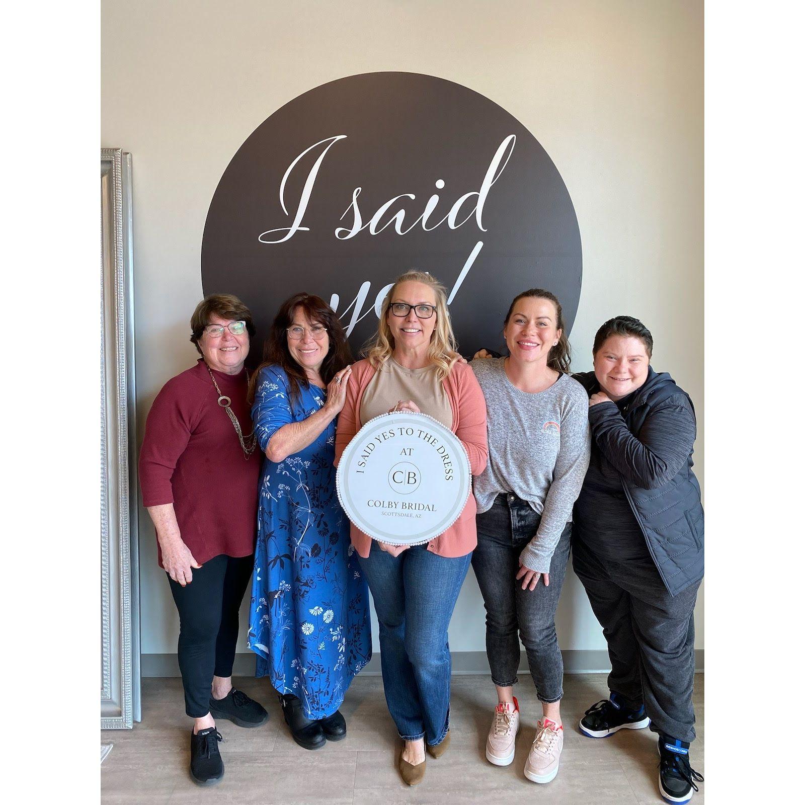 Leslie said YES to the dress at Colby Bridal with the amazing Easley women