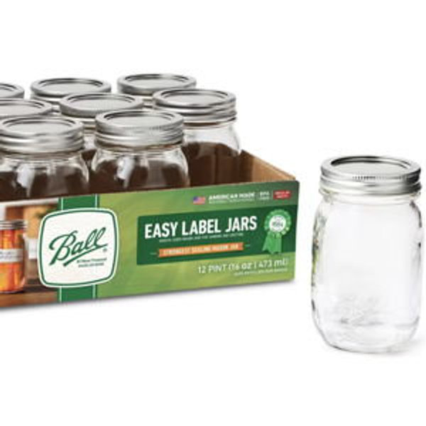 BallWide Mouth Quart 32oz. Glass Mason Jars with Lids and Bands, 12 Count