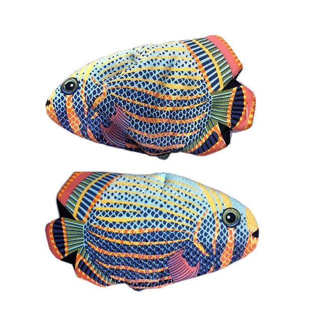 1 Pair Deep-Sea Fish Oven Mitts Cute Fish Shaped Kitchen Heat Resistant Non-Slip Cotton Liner Microwave Oven Gloves Lovely Cartoon Design Kitchen Utensils for Adult Baking BBQ Pizza Grilling Cooking