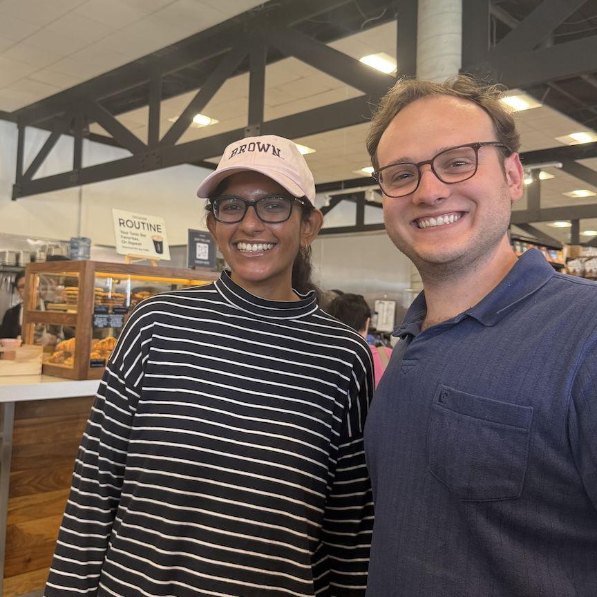 Eddie and his best (wo)man, Sheena, enjoying some Erewhon!