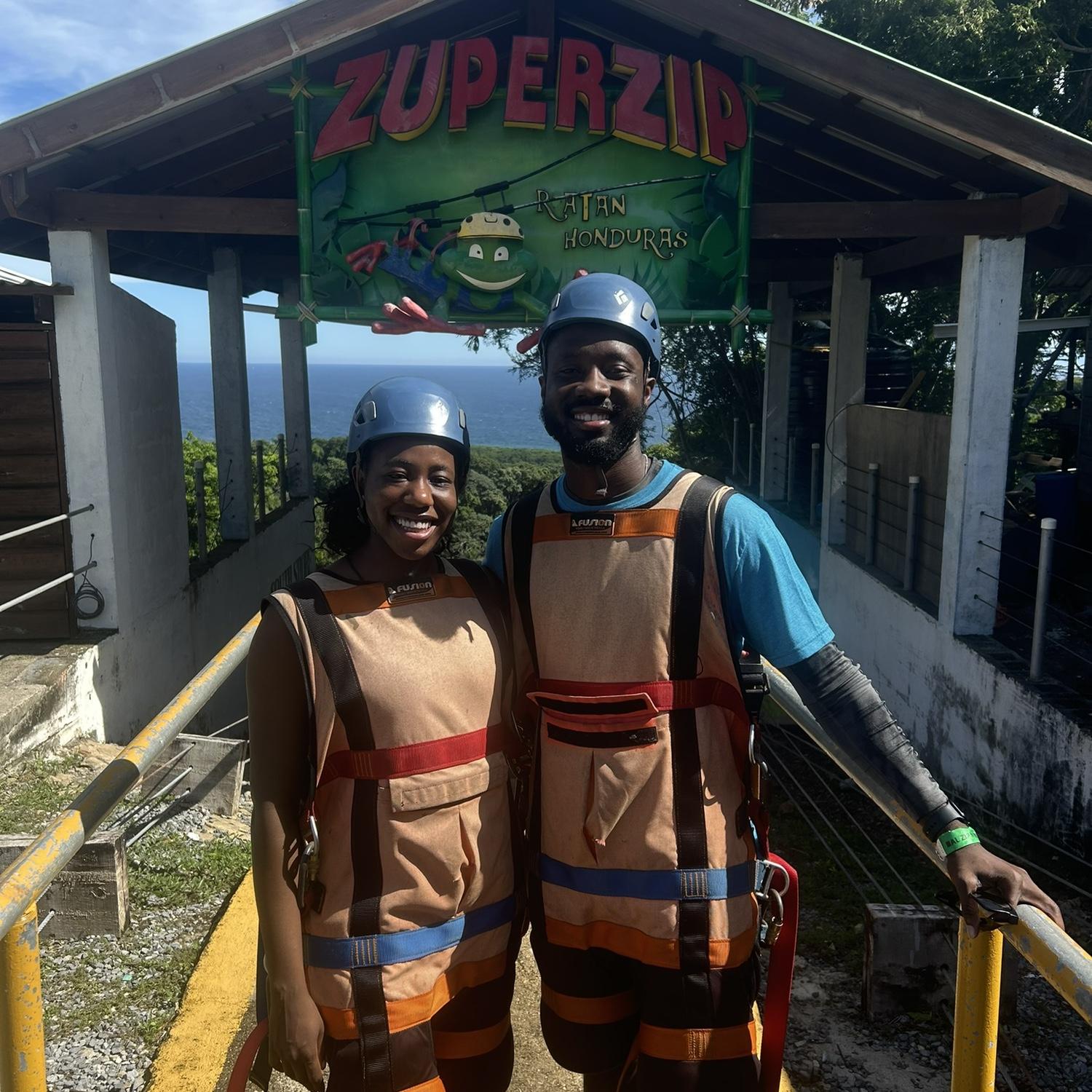 Zip lining in Honduras!