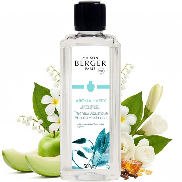 MAISON BERGER Lampe Berger Refill, 500 ml, Aquatic Freshness | Catalytic Lamp Fragrance Refill, Helps Neutralize Odors, ~80 h Fragrance Diffusion, Made in France