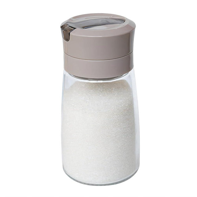Roliabtol Sugar Dispenser with Pour Spout Weighted Pourer Clear 9oz Sugar Shaker Dispenser Sugar Container Glass Jar Coffee Bar Accessories and Organizer Accessories For Creamer, Tea and Baking