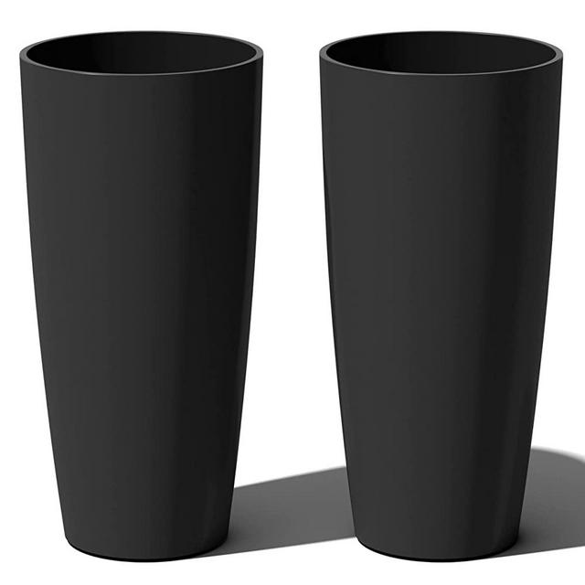 Veradek Pure Series Selena 28" Planter (28 inch - 2 Pack, Black)