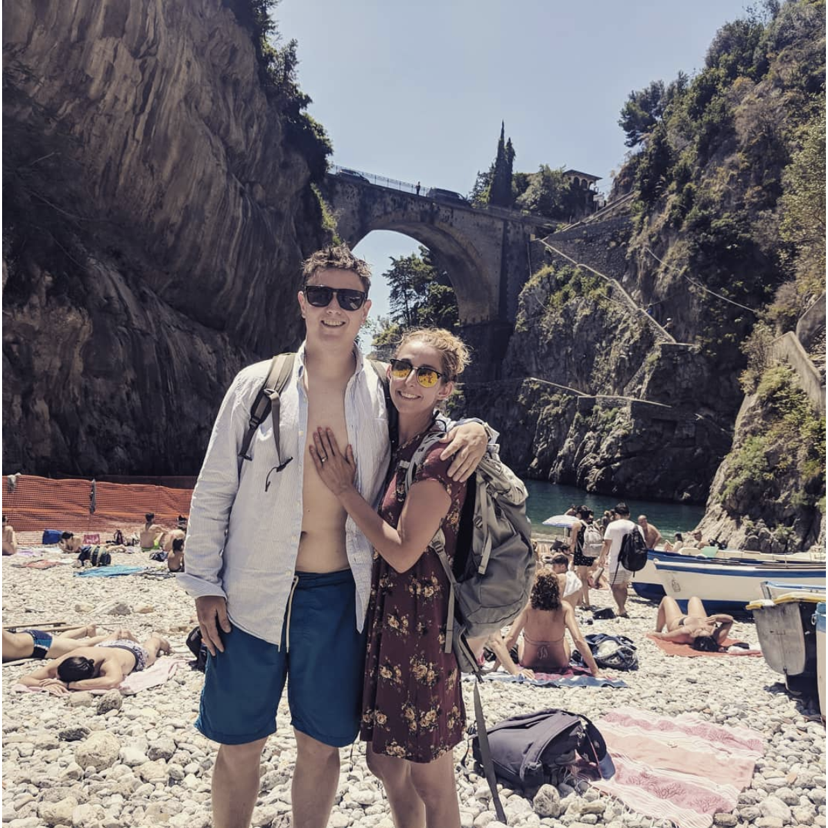 The Amalfi Coast in Italy right after we got engaged!