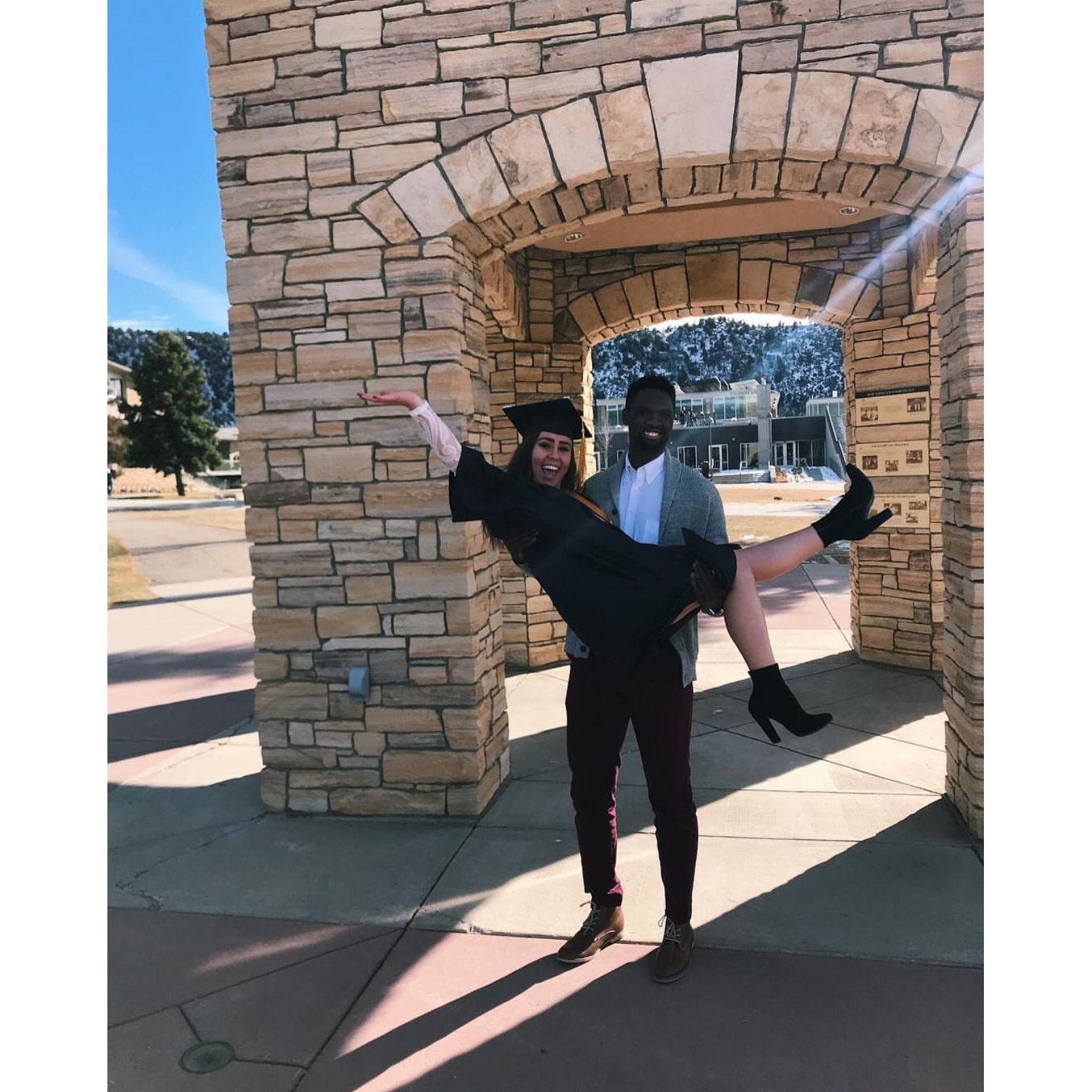 Celebrating Cheyenne's graduation from FLC in December 2018. On to grad school and a couple more years of long distance to go! We got this!