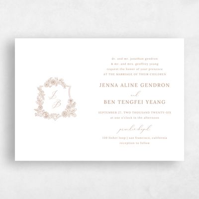 Camel, Brown Wedding Invitation - Lilah Landscape