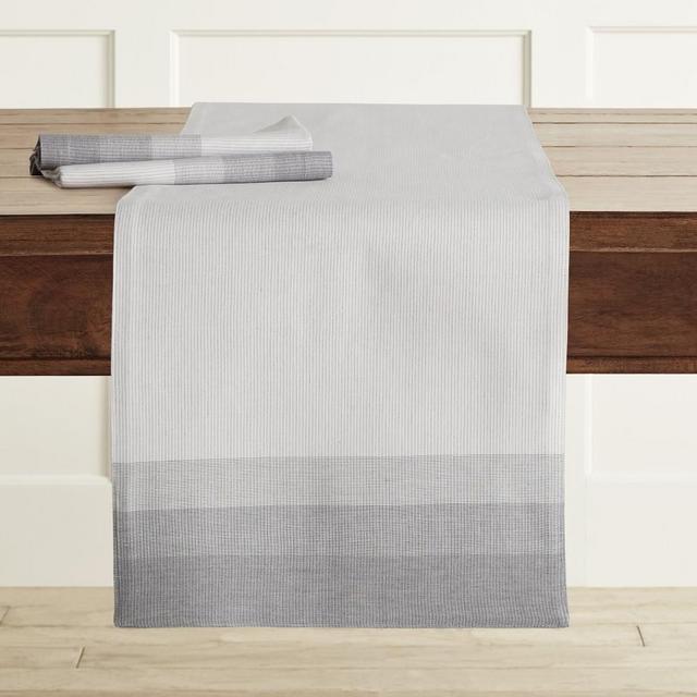 Williams Sonoma Classic Cotton Table Runner, Ombre Charcoal