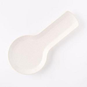 Textured Spoon Rest, White, Dots