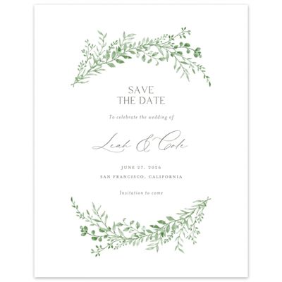 Green Spring Wedding Digital Save the Date - Ronneby Portrait