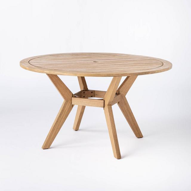 Bluffdale 6 Person Wood Round Patio Dining Table - Threshold™ designed with Studio McGee