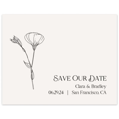 Beige Spring Wedding Digital Save the Date - Flora Landscape