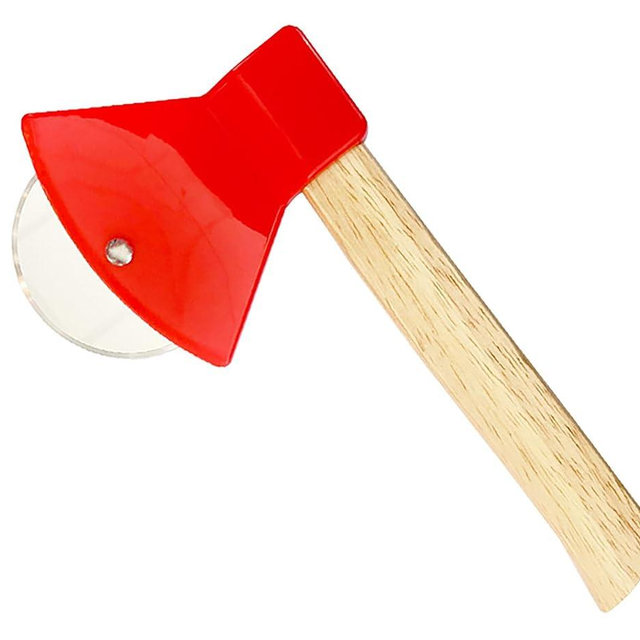 Axe Head Shape Pizza Cutter, 9 Inch x 4 Inch Stainless Steel Pizza Knife Sharp Blade for Cutting of Pizza, Bread and Cake (red)